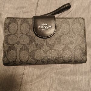 Coach phone wallet, graphite and black